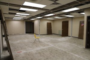 Former office space, doors, chair